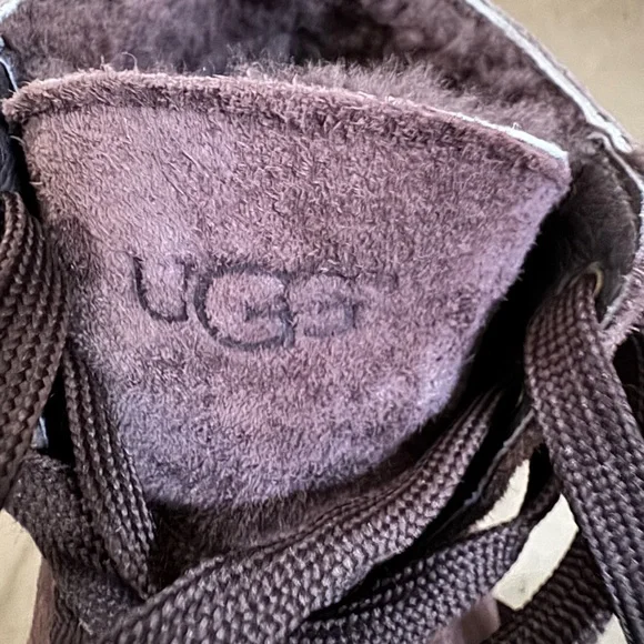 UGG Chocolate Brown Suede & Leather Lined Hi Top Sneakers. Size 9/EU 40 - Picture 8 of 10